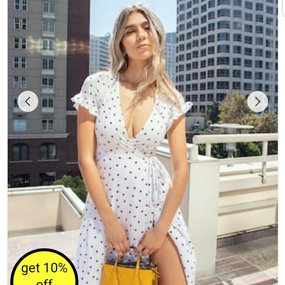 Polka Dot Maxi Wrap Dress